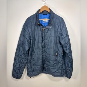 Fjallraven Men's Olvik Goose Down Jacket Size XL Navy Blue 2 Way Zipper